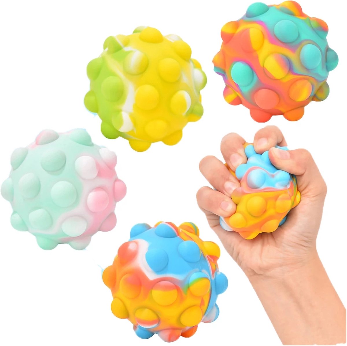 Popit Bal Pop it Fidget 3D Push Bubble Ball tie dye Popits