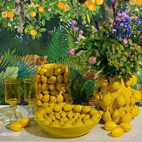 Vaas "All lemons" Ø28x36 cm geel (citroen vaas) | bol.com