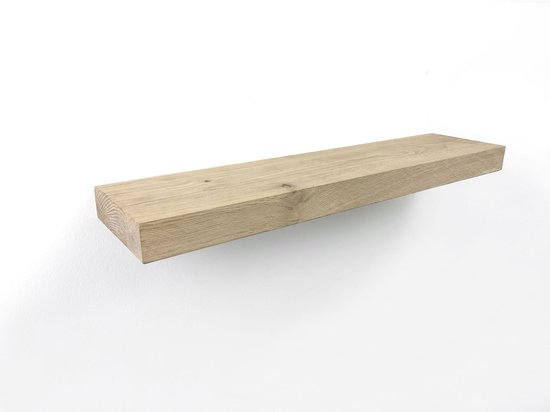 Fotoplank 60 x 15 cm eikenhout recht - Fotoplank hout - Zwevende wandplank - Wandplank hout - Boomstam plank - Muurplank - Muurplank zwevend