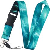 Keycords - stevig keycord blue lagoon - lanyard - sleutelhanger - sleutelkoord