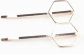 Set schuifspeldjes hexagon/rose goud