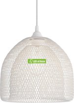 LEDatHOME – Kooi metalen lampenkap Ghostbell XL met E27 lamphouder - Wit
