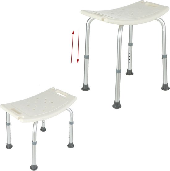 Dakta® Douchestoel in hoogte Verstelbaar Douchekruk Douchezitje Kunststof &...