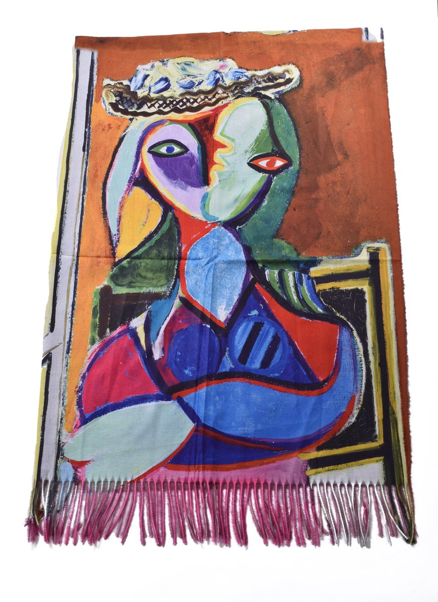 Sjaal schilderij Picasso wintersjaal 2 kanten print
