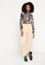 LOLALIZA Corduroy broek met wijde pijpen - Ecru - Maat 40