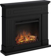 Segenn's Vince elektrische haard - Thermostaat - met 23inch Powerflame - Elektrische Vuur - Zwart - 110 x 95 x 25 cm