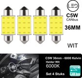 ( Set 4 Pieces) C5W 36mm Wit 6000K 12V LED CANbus Convient avec ESP CHIP sans erreur - 3030 SMD - 6000 Kelvin -950 Lumen