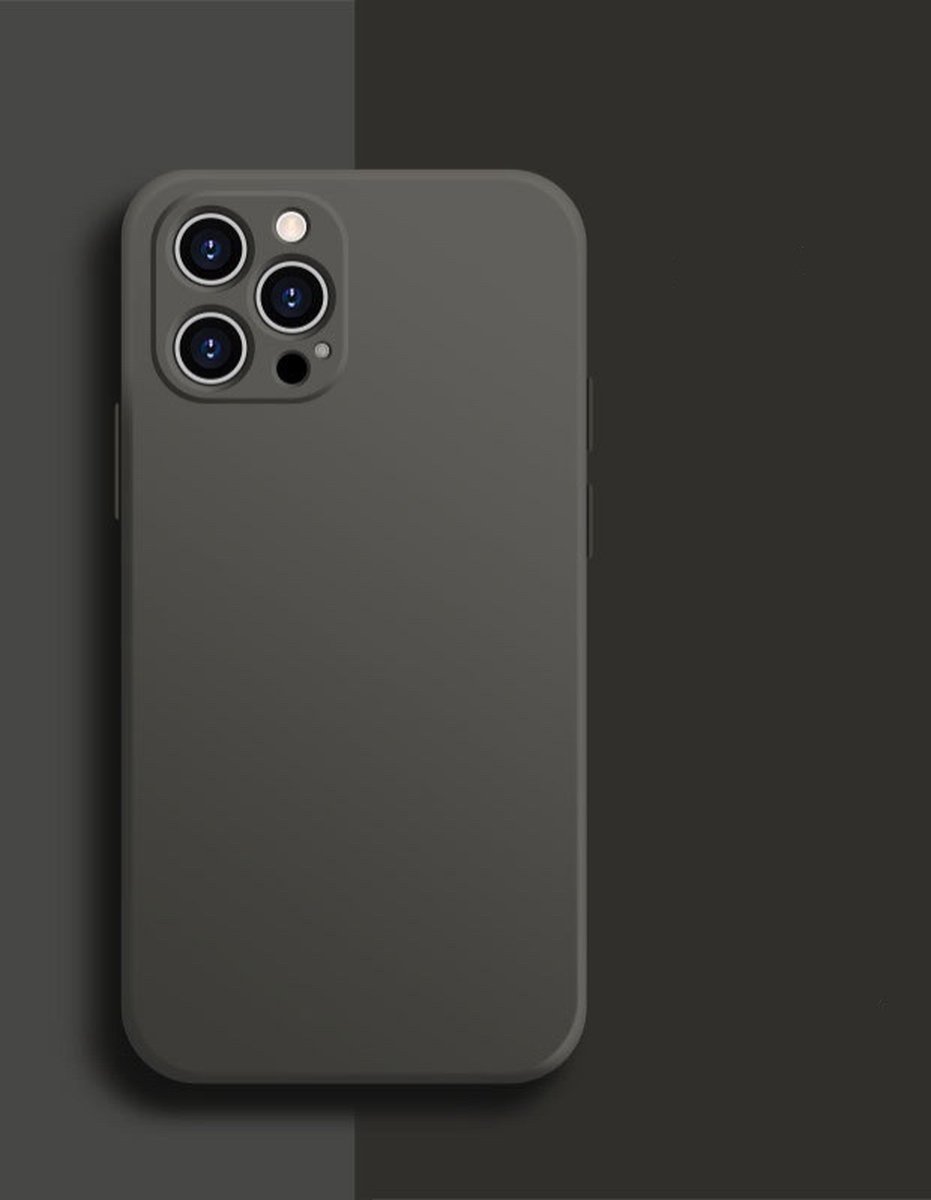 Nixnix - Iphone 13 Pro telefoon hoesje siliconen - Zwart - Phone case