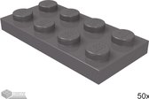 LEGO Plaat 2x4, 3020 Donker blauwgrijs 50 stuks
