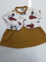 k&b -  baby Meisjes jurkje grijs en geel Maat 80