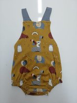 k&b - baby unisex jumpsuit mouwloos romper geel - babykleding - Maat  80