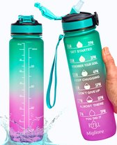 Bol.com Migliore Drinkfles – Luxe Drinkfles Met Rietje – Waterfles 1 Liter – Kinderen & Volwassenen – Water Bottle – Bidon - Wat... aanbieding