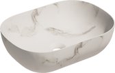 Vasque à poser ovale en céramique Oval mini 46x33cm marbre