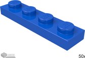 LEGO Plaat 1x4, 3710 Blauw 50 stuks