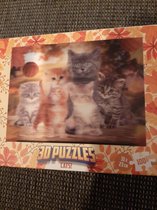 3D puzzel - katten / cats- 31x23 cm / 100 stukjes