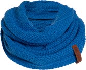 Knit Factory Coco Gebreide Colsjaal - Ronde Sjaal - Nekwarmer - Wollen Sjaal - Blauwe Colsjaal - Dames sjaal - Heren sjaal - Unisex - Cobalt - One Size