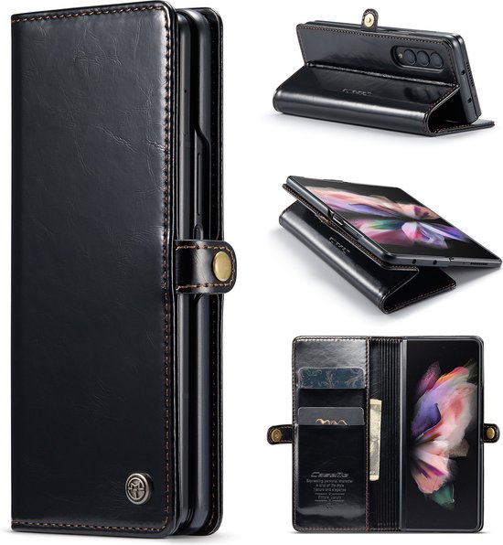 Samsung Galaxy Z Fold 3 Casemania Hoesje Charcoal Gray - Portemonnee Book  Case | bol.com