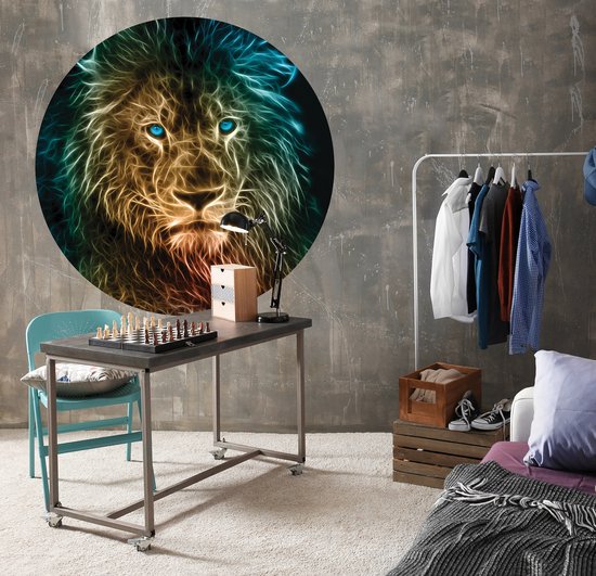 Tizato - Wall Circle Lion - Sticker Mural Cercle Muursticker Autocollant - Ø 146 cm