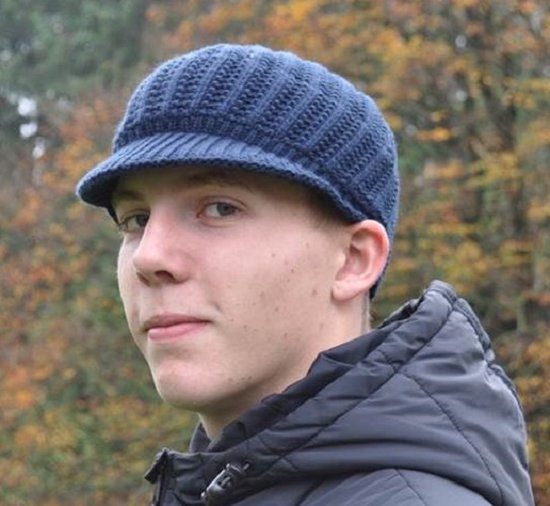 Bonnet à visière Hats&Co - bleu - avec laine