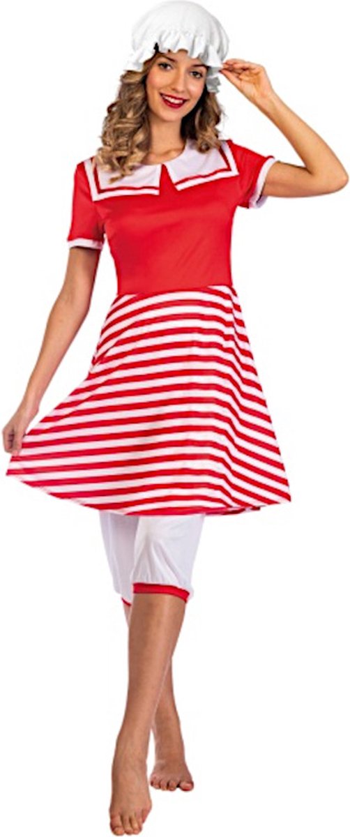 Amscan Zwemjurk Jaren 20 Dames Polyester Rood/wit 3-delig Mt M