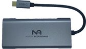 Nordic Accessories 7-in-1 USB-C hub - Dockingstation - HDMI - 1xUSB-C (1x PD 75W super-fast) - 3x USB-A 3.0 - SD/TF card reader