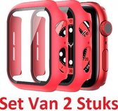 Full Cover Tempered Glass Screen Protector Case Bumper Hoesje Geschikt Voor Apple Watch Series 7 41mm  - iWatch 41 MM Beschermkap Beschermhoes Screenprotector Beschermer Hoes -  36