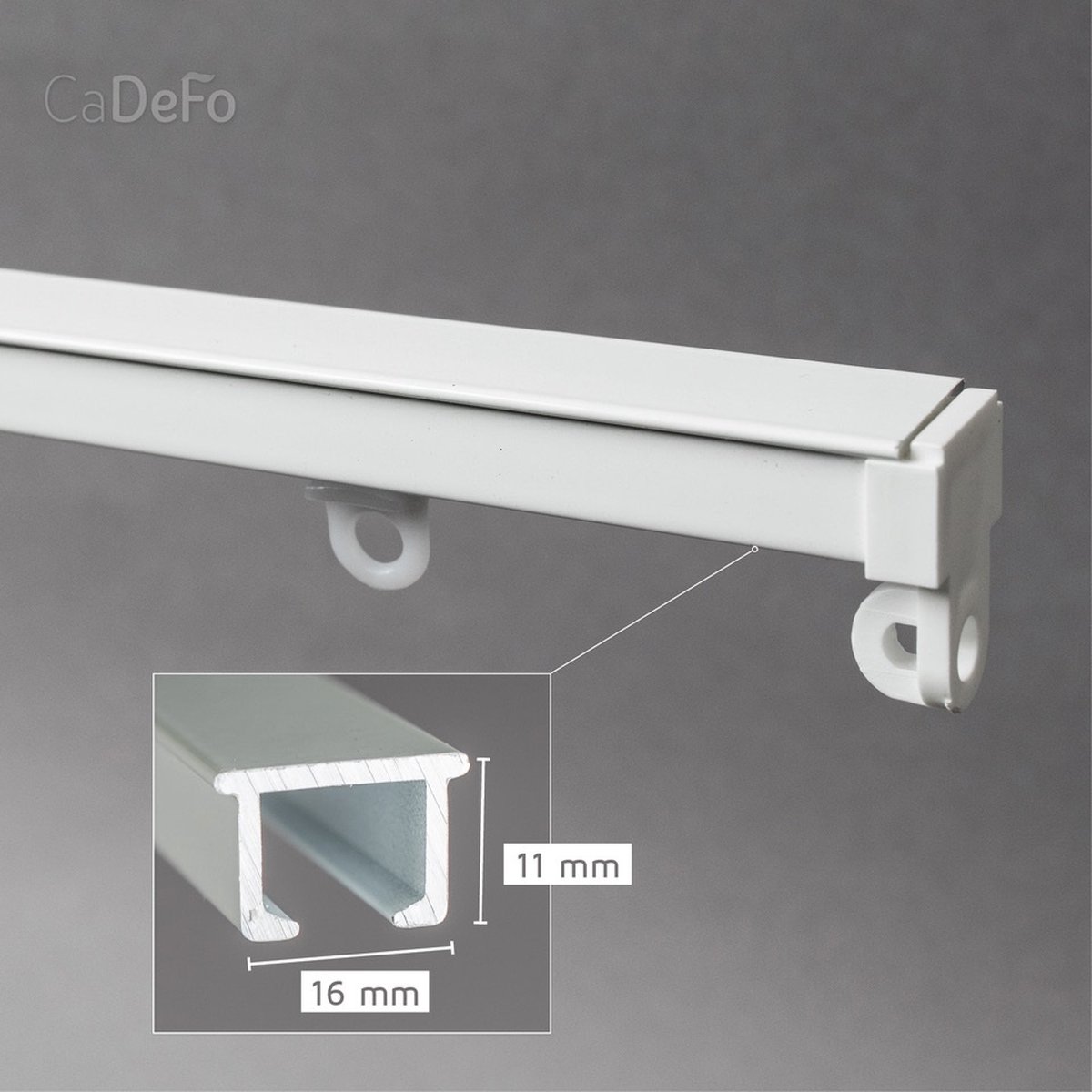 CADEFO Gordijnrails (451 - 500 cm) - Compleet op maat! - UIT 1 STUK - Leverbaar tot 6 meter - Plafondbevestiging - Lengte 459 cm
