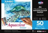 Professioneel Aquarelpapier A4 van Zieler - Aquarelblok met 50 Vellen - A4 Aquarelpapier 300 gram