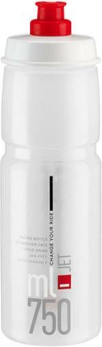Elite Bidon Jet 750 Ml Polyethyleen Transparant/rood — afbeelding 3