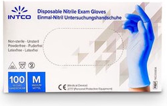 Wegwerp Handschoenen Nitril Handschoenen Poedervrij Blauw Maat