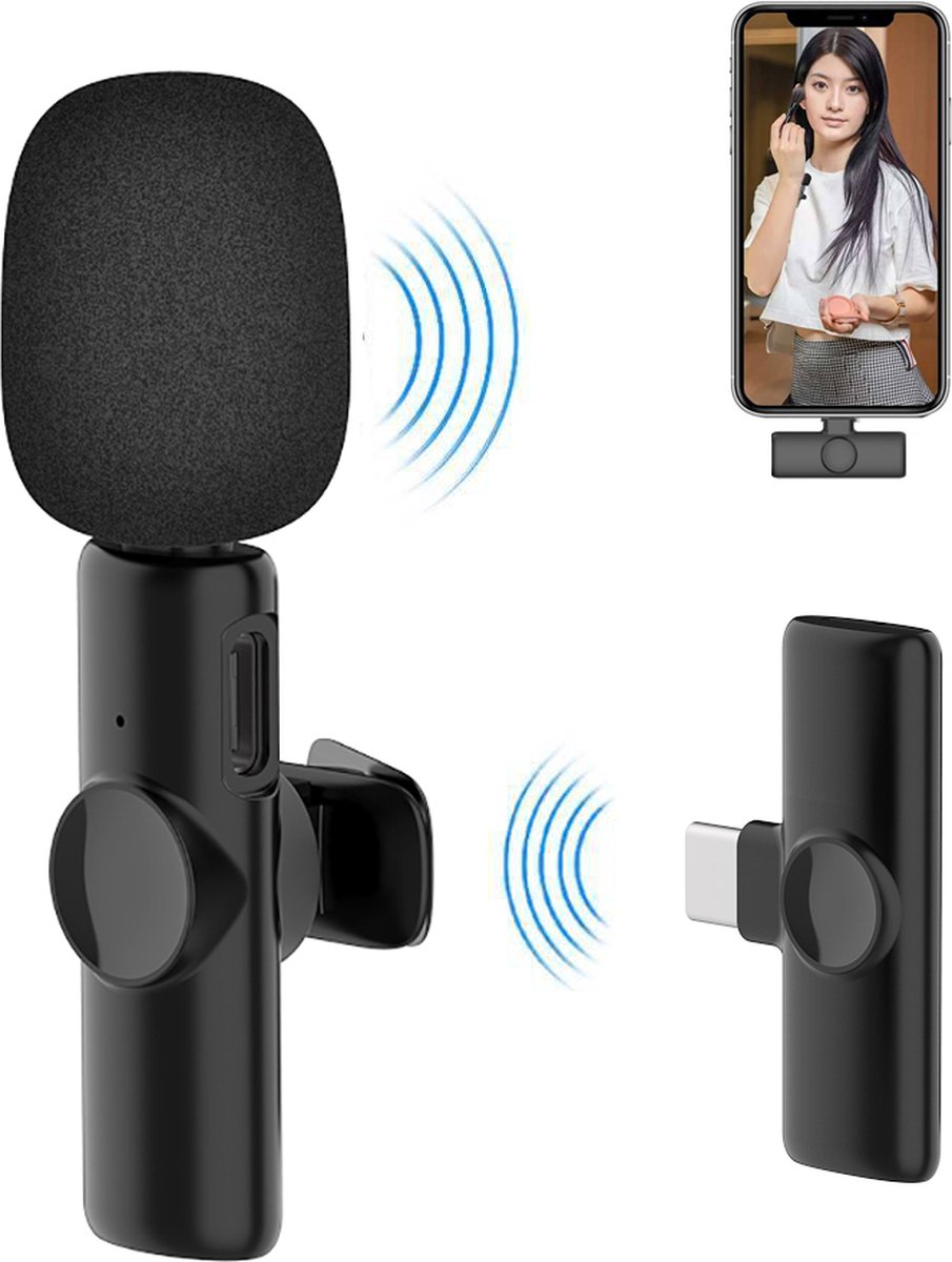 Micro-cravate sans fil pour iPhone/iPad Mini iPhone Microphone pour  l'enregistrement vidéo Plug-Play Denoise Paquet de 2 micro-cravate à pince  pour /Facebook/Vlog/Interview/Tiktok