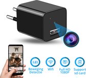 Professionele Verborgen Camera | 2021 Upgrade | mini Spy Camera | Wifi Met App | Functionerende USB Oplader | Full HD 1080P | Nachtzicht & Bewegingssensor | Incl. 64GB Micro SD kaart