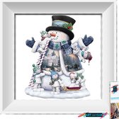 Artstudioclub®  Diamond painting volwassenen Vrolijke sneeuwpop 25 x 25 cm