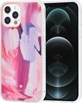 UNIQ Classic Case iPhone 12 Pro Max TPU Backcover hoesje - Graffiti Pink