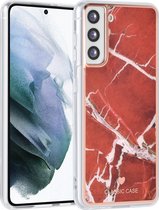 UNIQ Classic Case Samsung Galaxy S21 TPU Backcover hoesje - Marble Red