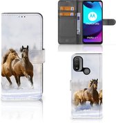 GSM Hoesje Motorola Moto E20 | E30 | E40 Wallet Book Case Paarden