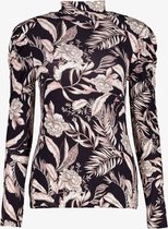 TwoDay dames col met bloemenprint - Bruin - Maat M