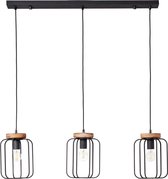Brilliant lamp Tosh hanglamp 3-vlammen serie antiek hout/zwart korund, 3x A60, E27, 40W, hout uit duurzame bosbouw (FSC)
