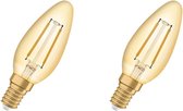 OSRAM LED Vintage 1906 MULTIPACK 2x B35 - 1.5W E14 Kaarslicht 2400K | Vervangt 12W