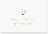10x Kerst Ansichtkaart - Goudfolie - Met enveloppen - Kracht en Liefde