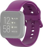 By Qubix geschikt voor Fitbit Versa 1 - 2 & Lite siliconen sportbandje met gespsluiting - Paars - Maat: Small Smartwatchbandje bandje Armband Polsband