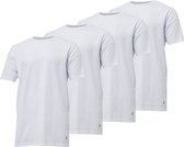 4-pak Heren t-shirts Gentlemen longfit, 100% katoen voorgekrompen wit ronde hals 3XL
