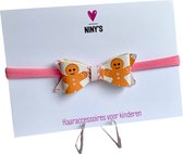 Haarbandjes - Baby - Kind - Meisjes - Hoofdband - Haaraccessoires - Haarstrik - Strik - Roze - Gingerbread - Kerst - Kerstmis - Feestdagen