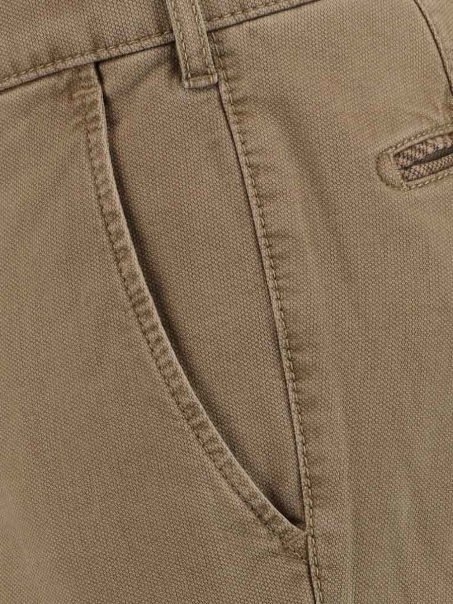 Bedrukte broek in ecru/kaki geprint | Witt