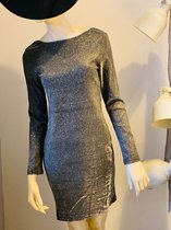 Glitter jurk - Zwart - Rug detail - Gelegenheidsjurk - Open rug - feestjurken - L