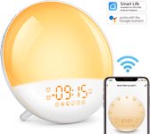 Slimshop Wake up Light - Wekkerradio met Dubbele Wektijd - Slaaptrainer - Google Home - Slaaphulp met USB aansluiting