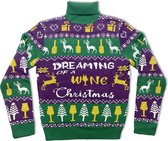 Foute kersttrui - coltrui - dames - wijn - heren - volwassenen - Wine Christmas - Maat L