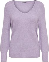 Only Trui Onlatia L/s V-neckcuff Pullover Knt 15230147 Lavendula/w Melange Dames Maat - XS