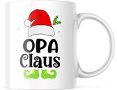 Kerst Mok met tekst: Opa Claus | Kerst Decoratie | Kerst Versiering | Grappige Cadeaus | Koffiemok | Koffiebeker | Theemok | Theebeker