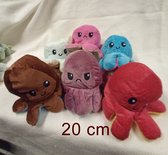 Set van 6 Octopus knuffels  inside out - mood knuffel -gezien op Tik Tok - geeft je mood weer - Blij of Boos - maat 20*10 cm. Superzachte knuffel ; set bestaat uit  6 octopus  20 cm diam unic